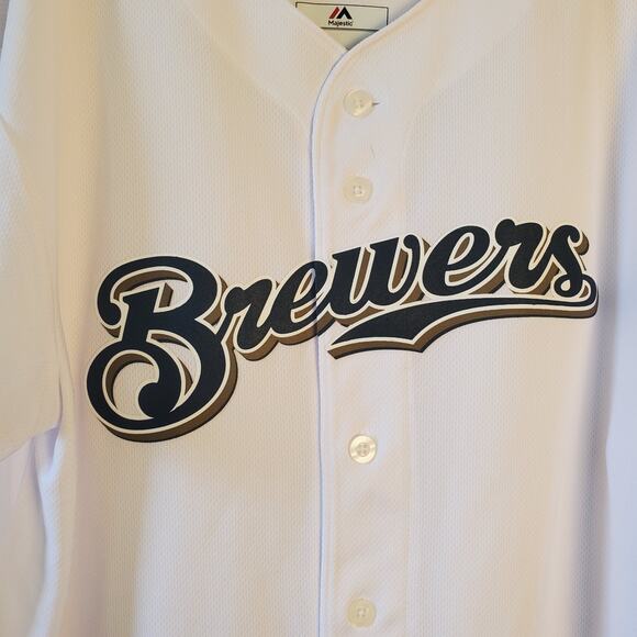 Milwaukee Brewers Exclusive Majestic Youth Jersey 10/12 Screenprinted Plain Back - Picture 7 of 9